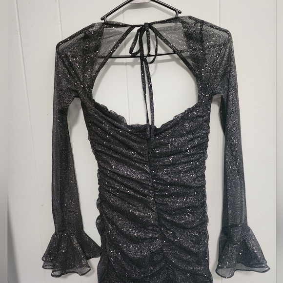 Baby Boo NWT Beautiful Sparkling Shrug Sleeve Dress - Picture 4 of 15